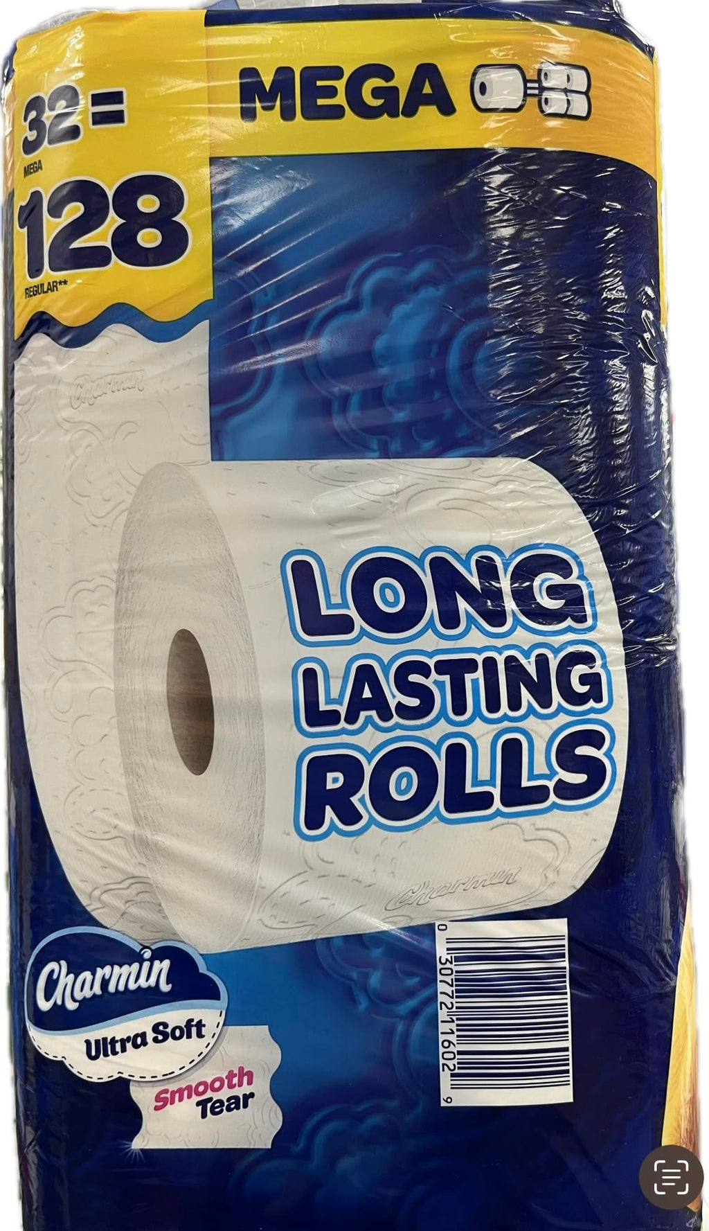 Ultra Soft Smooth Tear Toilet Paper, 32 Mega Rolls, 128 Regular Rolls