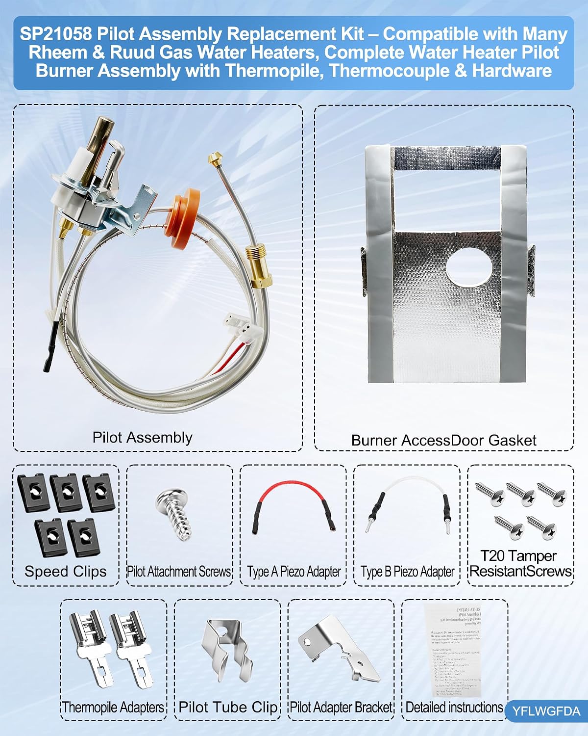 SP21058 for Rheem Water Heater Parts, for Rheem Pilot Assembly Kit