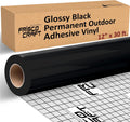 Glossy Black Permanent Vinyl Sheets 12” x 30 FT | Waterproof Adhesive Vinyl Roll, Home Decor, Silhouette, Decals