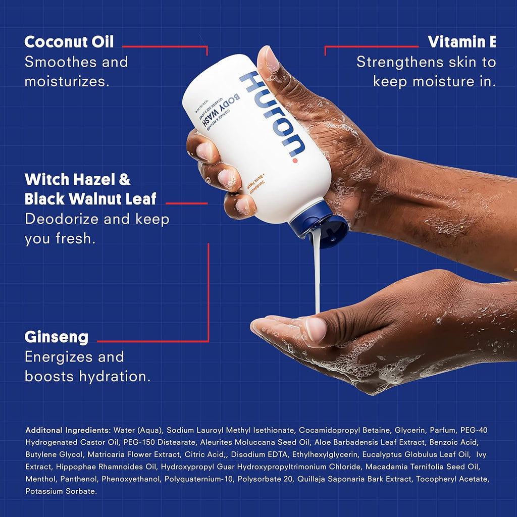 Body Wash for Men and Women, Hydrating Daily Cleanser with Citrus + Eucalyptus Scent, Moisturizing Shower Gel
