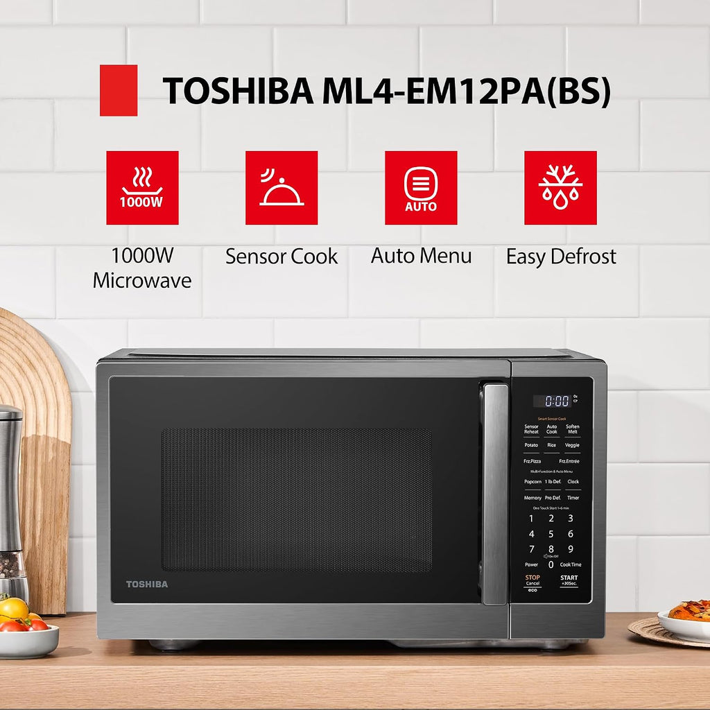 Countertop Microwave Oven with Smart Sensor, 1.2 Cu.Ft, 1000W | 13 Auto Menus, Mute Function, 12.4" Turntable