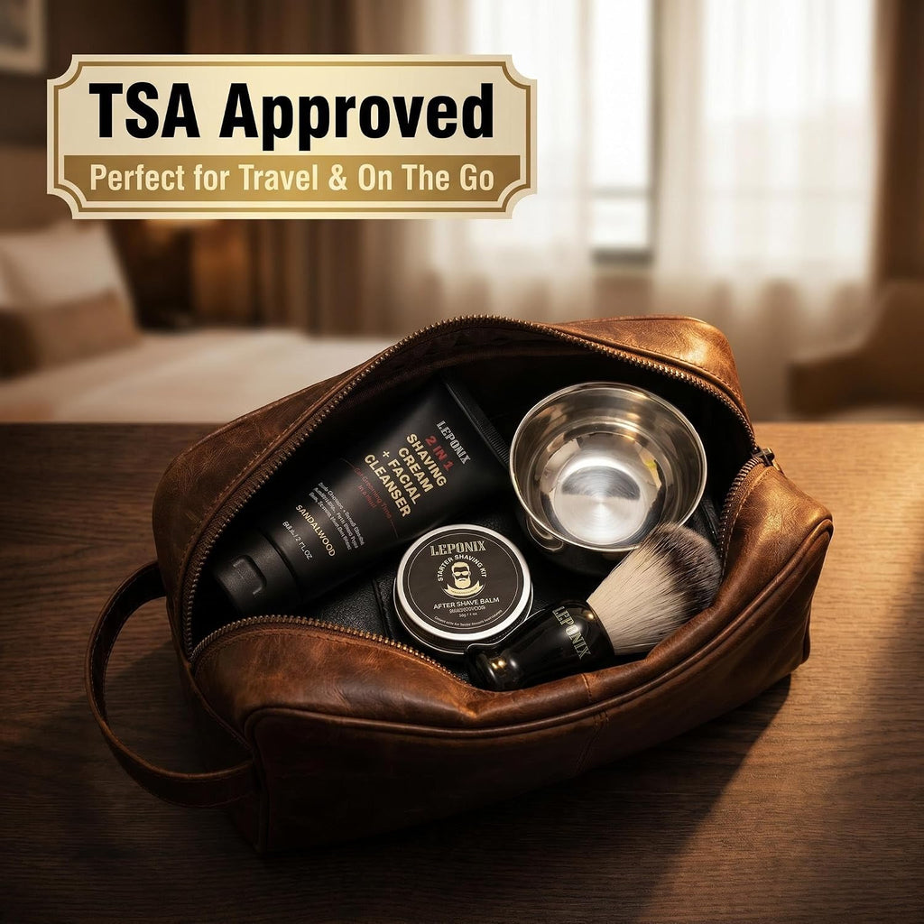 Men's Shaving Kit 4 Piece with Shaving Brush and Bowl Sandalwood