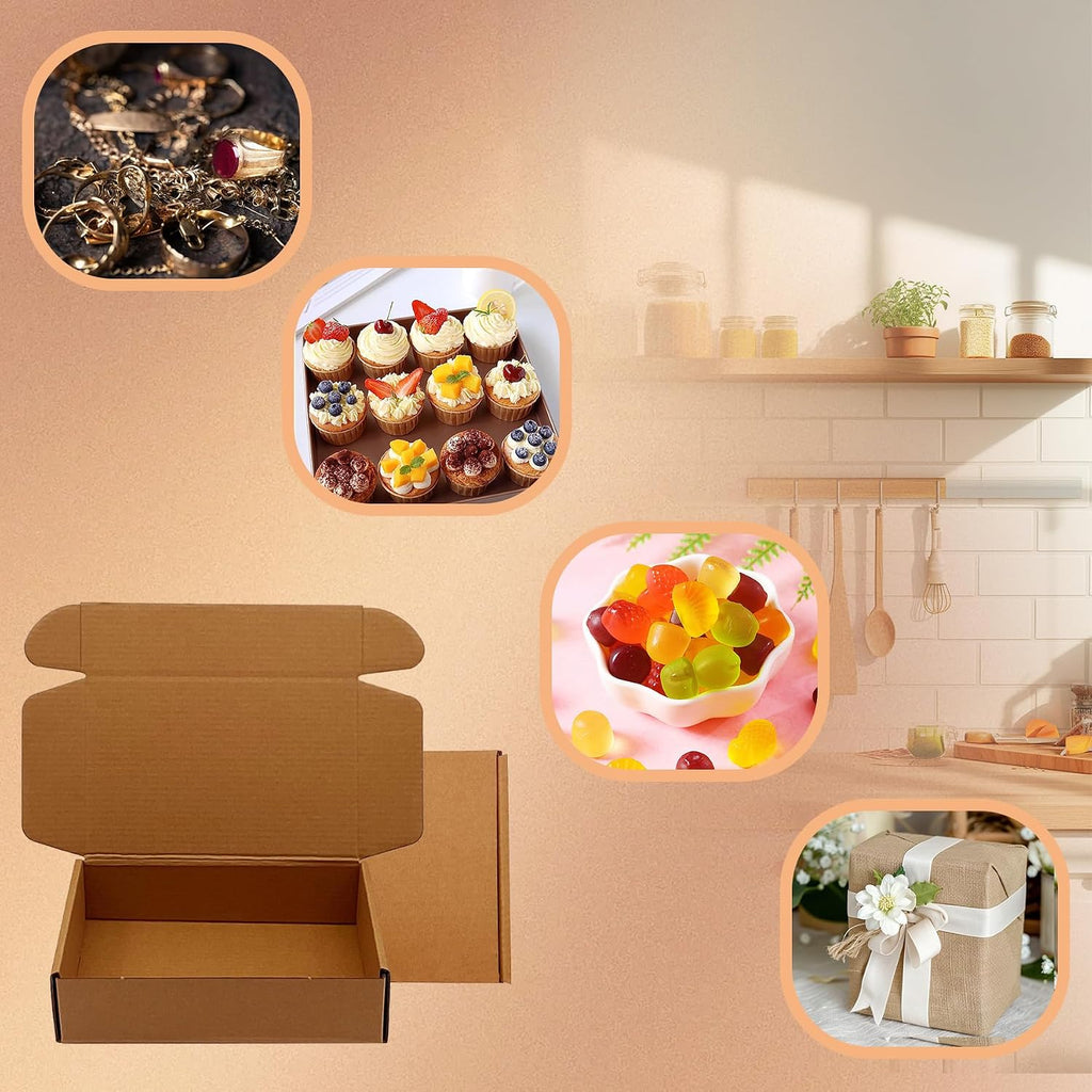 Shipping Boxes 8x5x2 inch 50 Pack,Brown Corrugated Mailers for E-Commerce