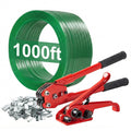 Pallet Banding Strapping Kit, Packaging with Green 5/8" x 1000 Ft PET Strap