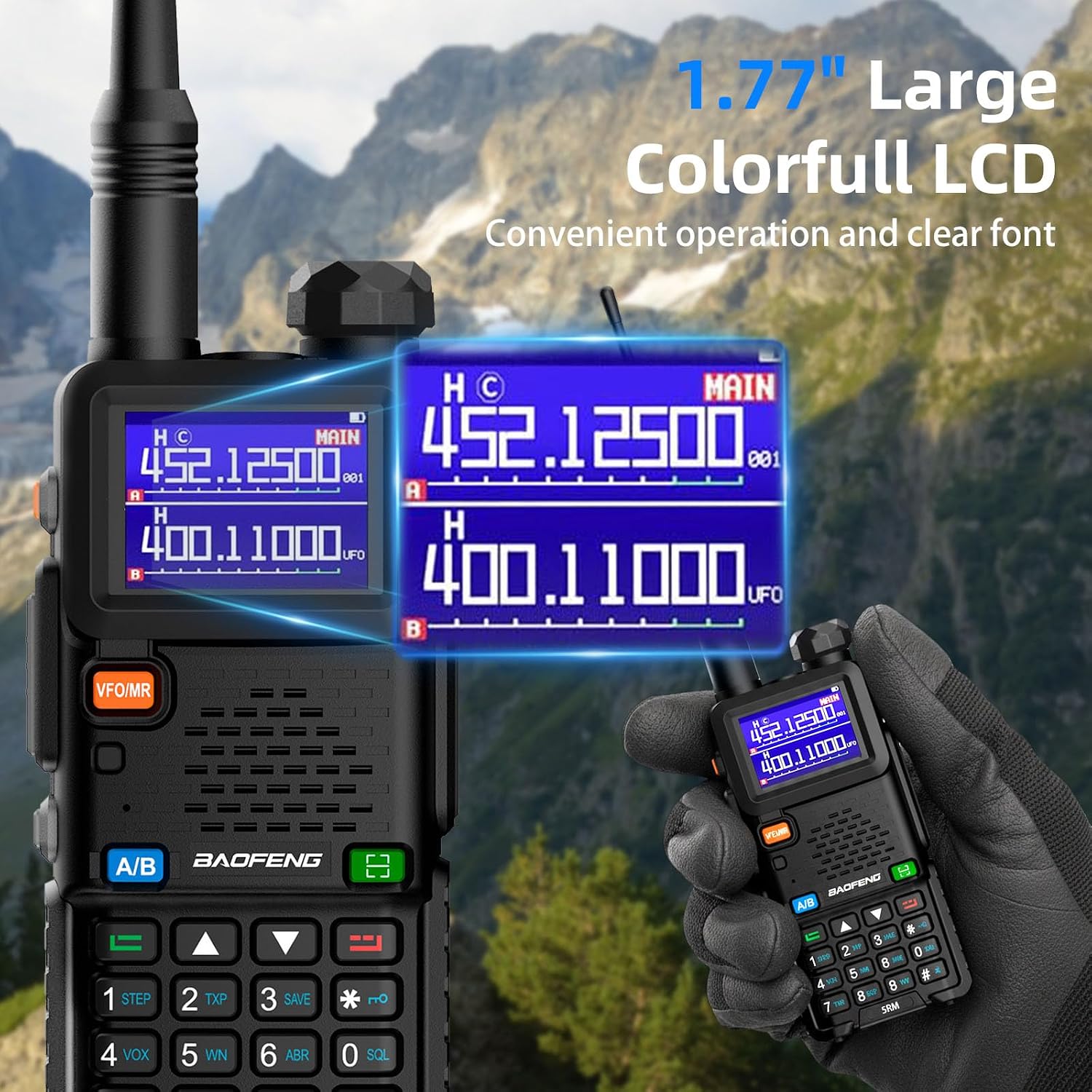 Radio UV-5RM Ham Radio Handheld UV5R Long Range Walkie Talkies | NOAA Weather | Rechargeable |Programming Cable &