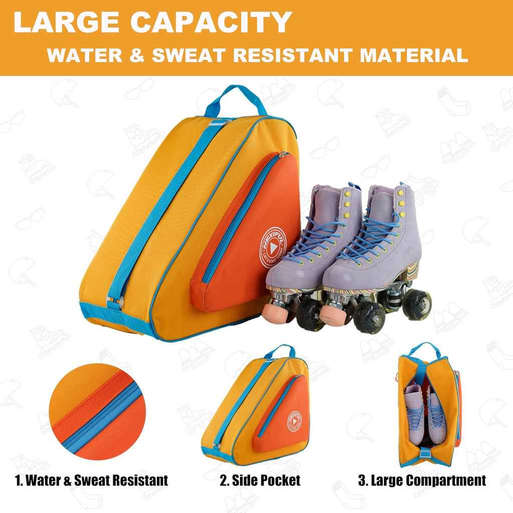Skate Bag for Ice, Inline, Roller & Quad Skates - Kids & Adults