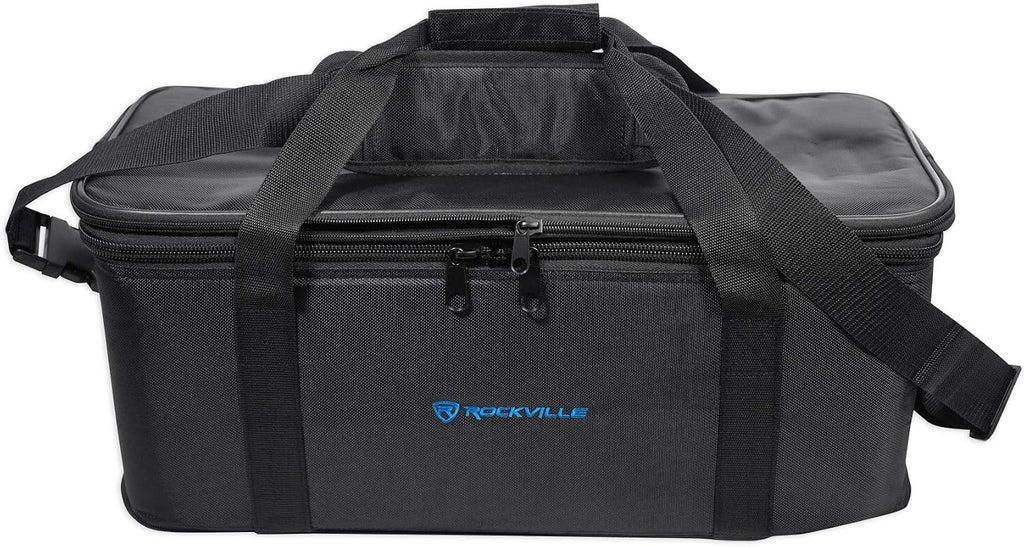 RRB40 4U Rack Bag Double-Sided Case, 12" Depth, Shoulder Strap, Zippered Pockets, Durable Nylon, for DJs and Live