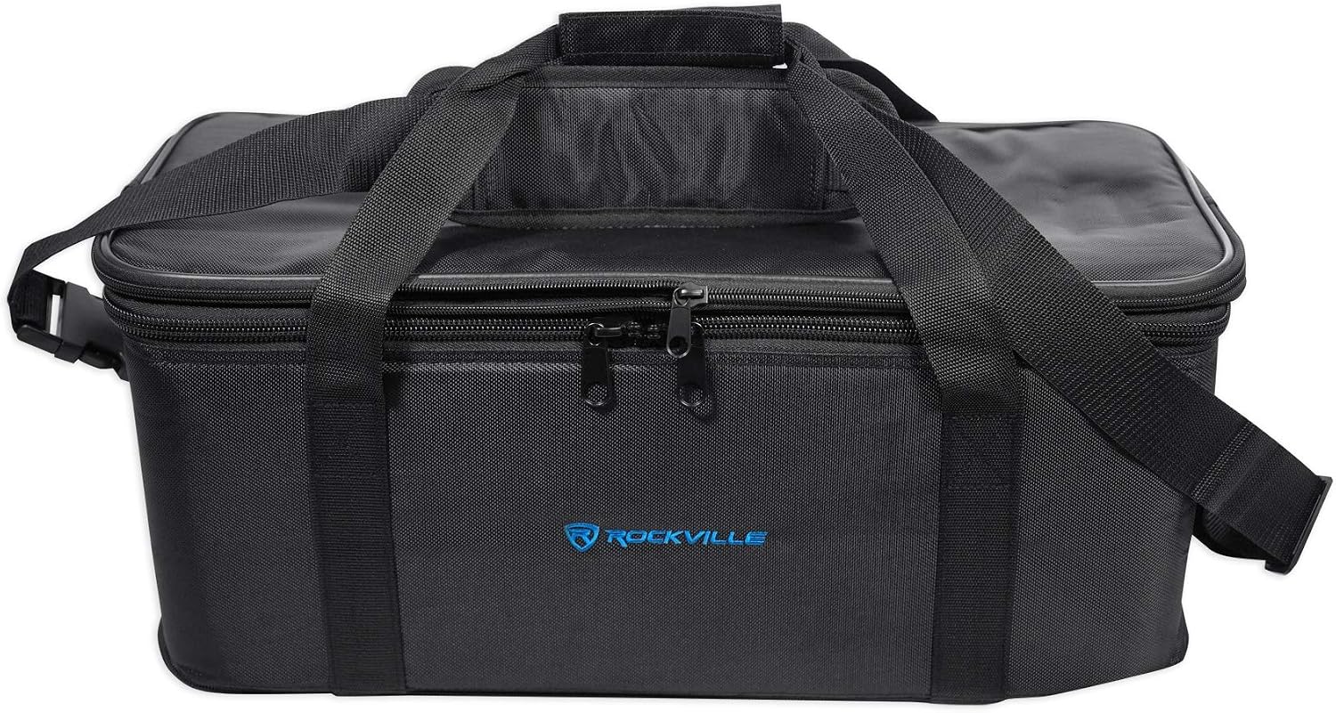 RRB40 4U Rack Bag Double-Sided Case, 12" Depth, Shoulder Strap, Zippered Pockets, Durable Nylon, for DJs and Live