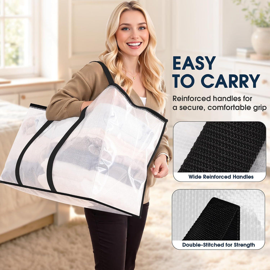 Moving Bags, Heavy Duty Storage Bags for Clothes, 4 Pack 93L