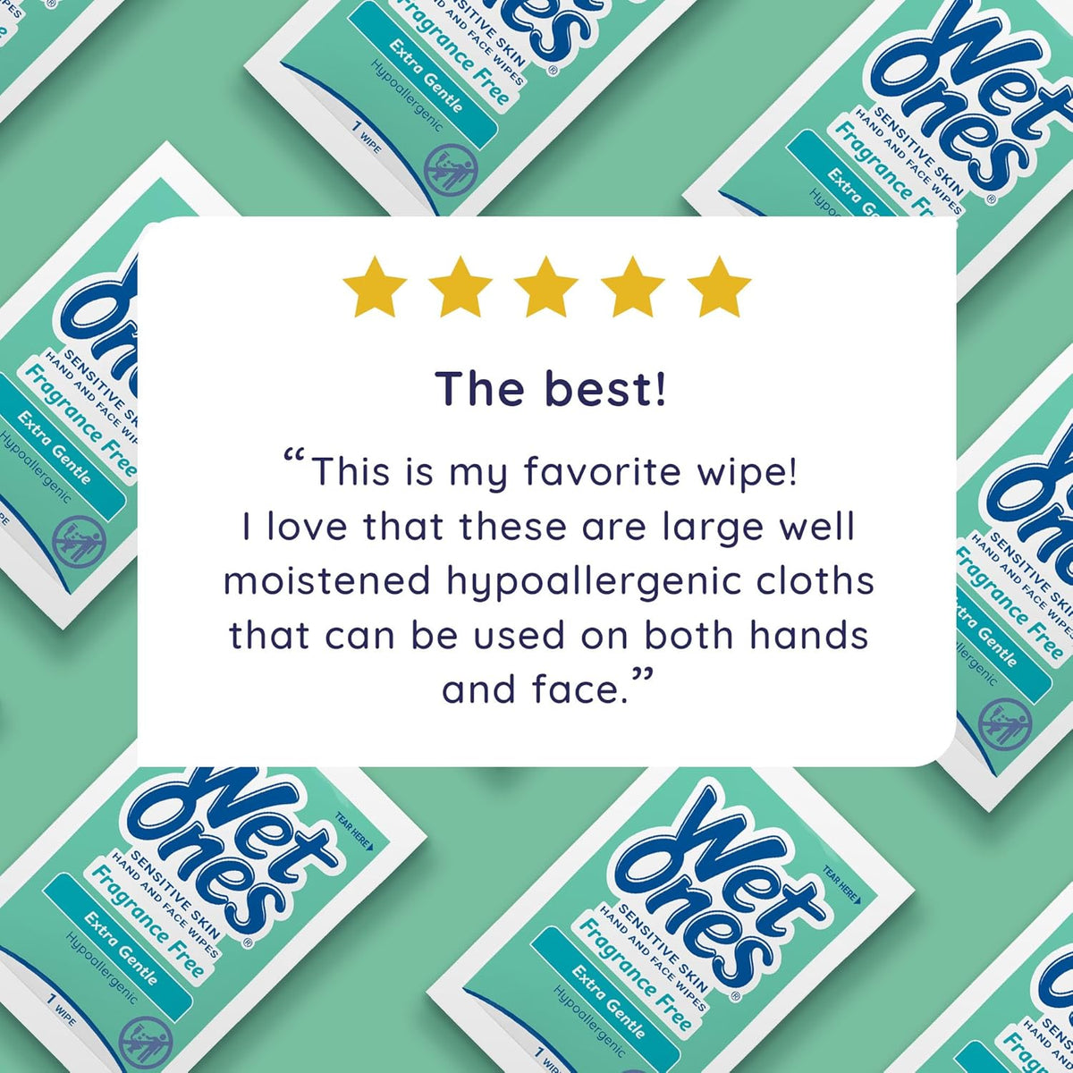 Singles Hand Wipes, Sensitive Skin, Unscented, 24 ct (6 Pack)