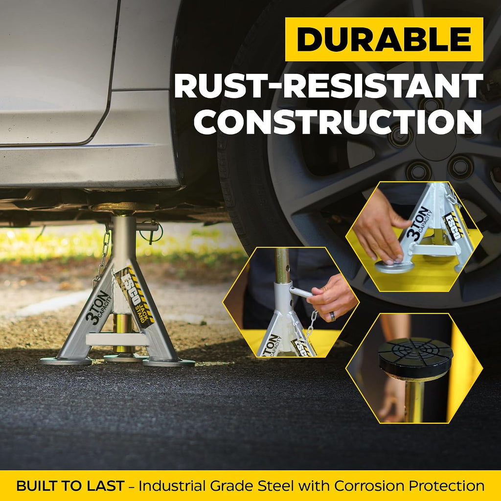 3 Ton Performance Shorty Low Profile Jack Stands, 1 Pair