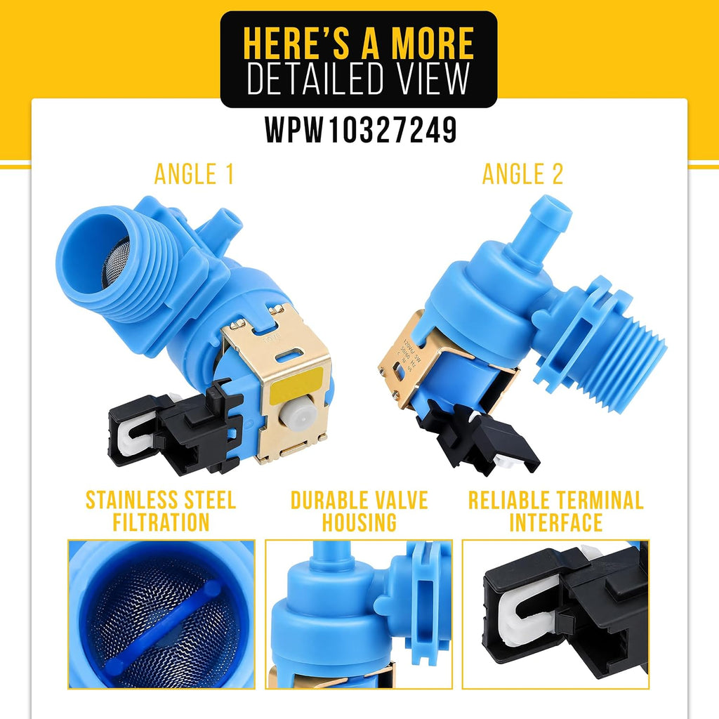 Dishwasher Water Inlet Valve for Whirlpool WDT910SSYW3