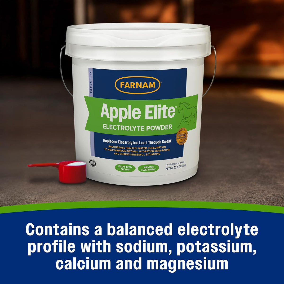 Apple Elite Horse Electrolytes Powder Supplement, 160 Day Supply