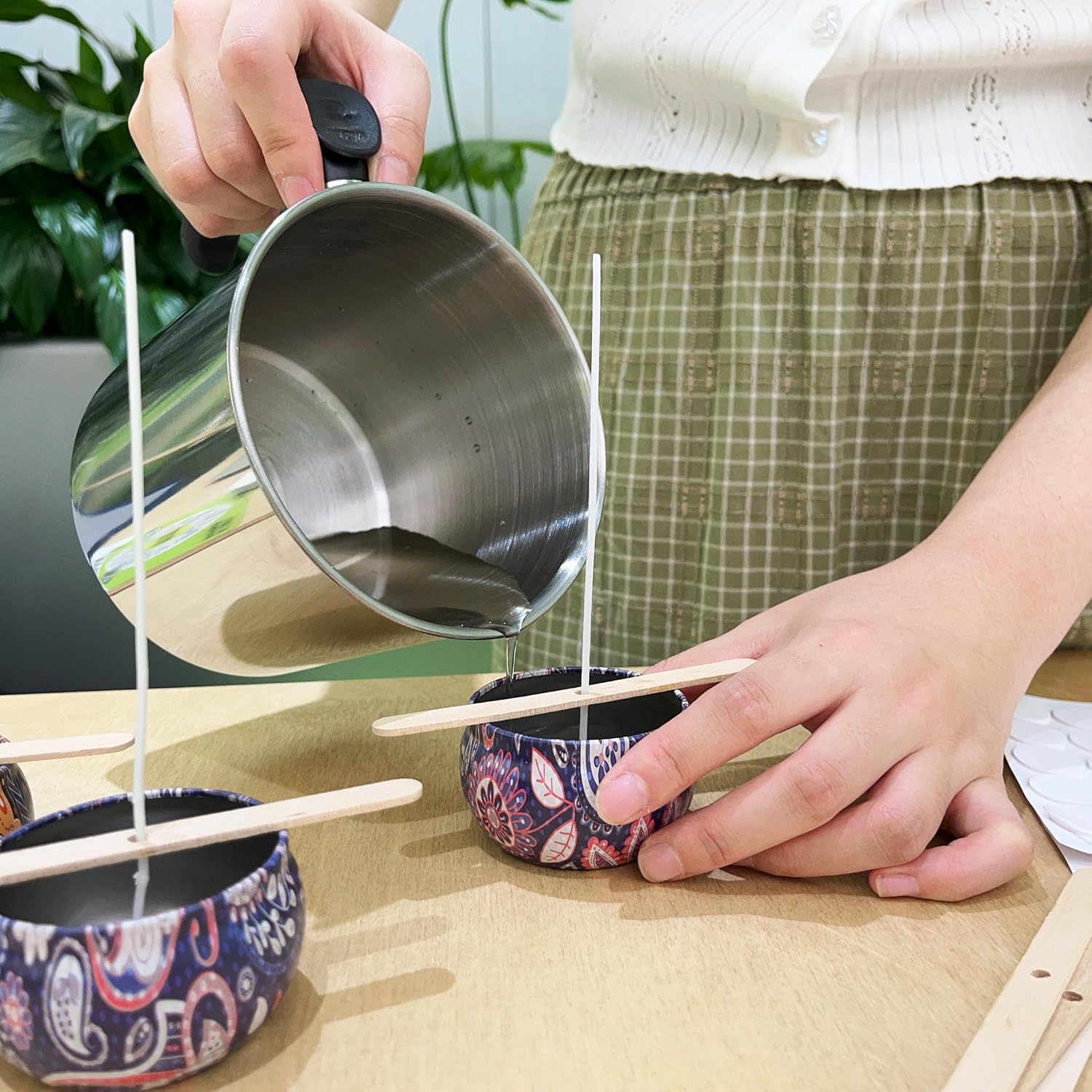 44oz 1.3L Candle Making Pouring Pot Wax Melting Pot and Spoon 304 Stainless Steel Candle Making Pitcher