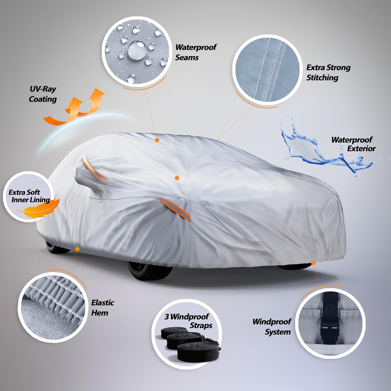 Waterproof All Weather Car Cover Compatible with 2002-2025 Land Rover Range Rover (NOT Compatible with Range Rover