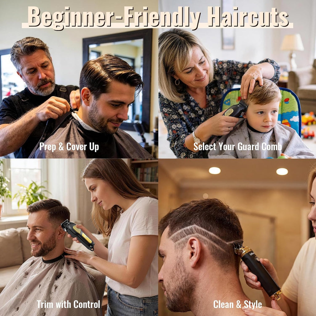 Cordless Hair Clippers for Men, Barber Clippers and Trimmers Set | 6500/7000 RPM Motors, Stainless Steel Blades, Zero