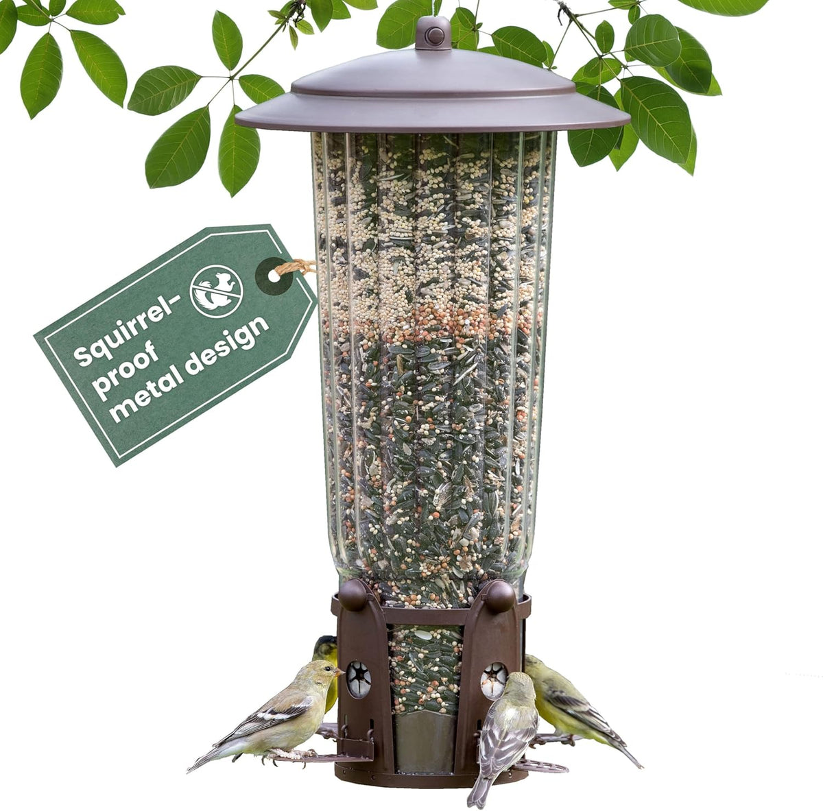 Squirrel-Be-Gone Max Bird Feeder, (4) Flexport Feeding Stations
