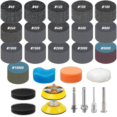 331 PCS 2 Inch Wet Dry Sanding Discs 60-10000 Grit Assorted