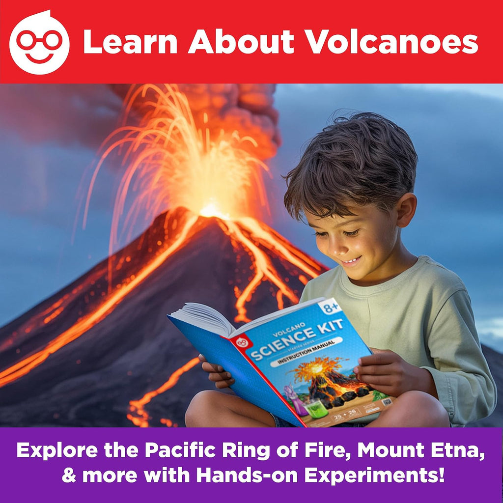 Erupting Volcano Science Kit for Kids Ages 8+, STEM Toy | Erupting Volcano Science Kit, 50+ Experiments, Birthday