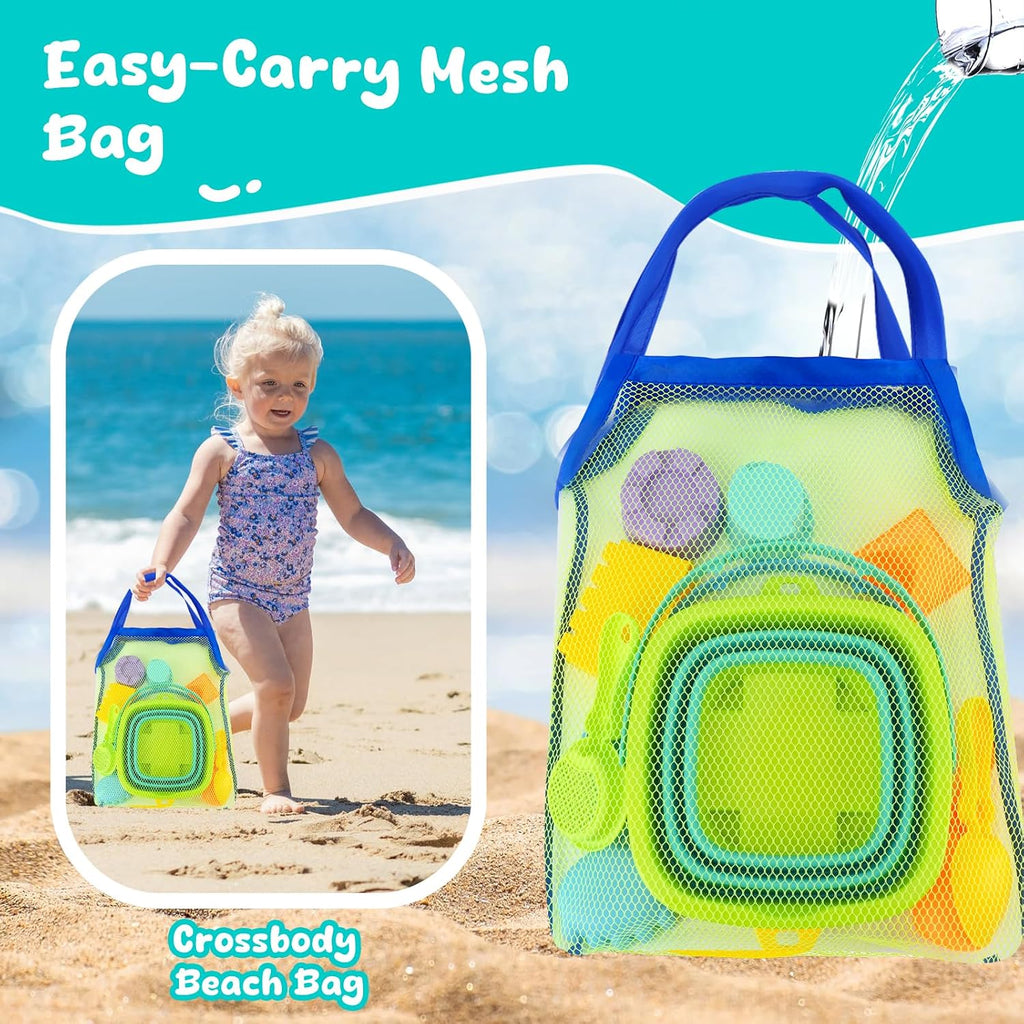 Collapsible Beach Toys for Kids Ages 4-8, Sand Toys for Toddlers Ages 3-4-8, Beach Toy Set with Collapsible Beach