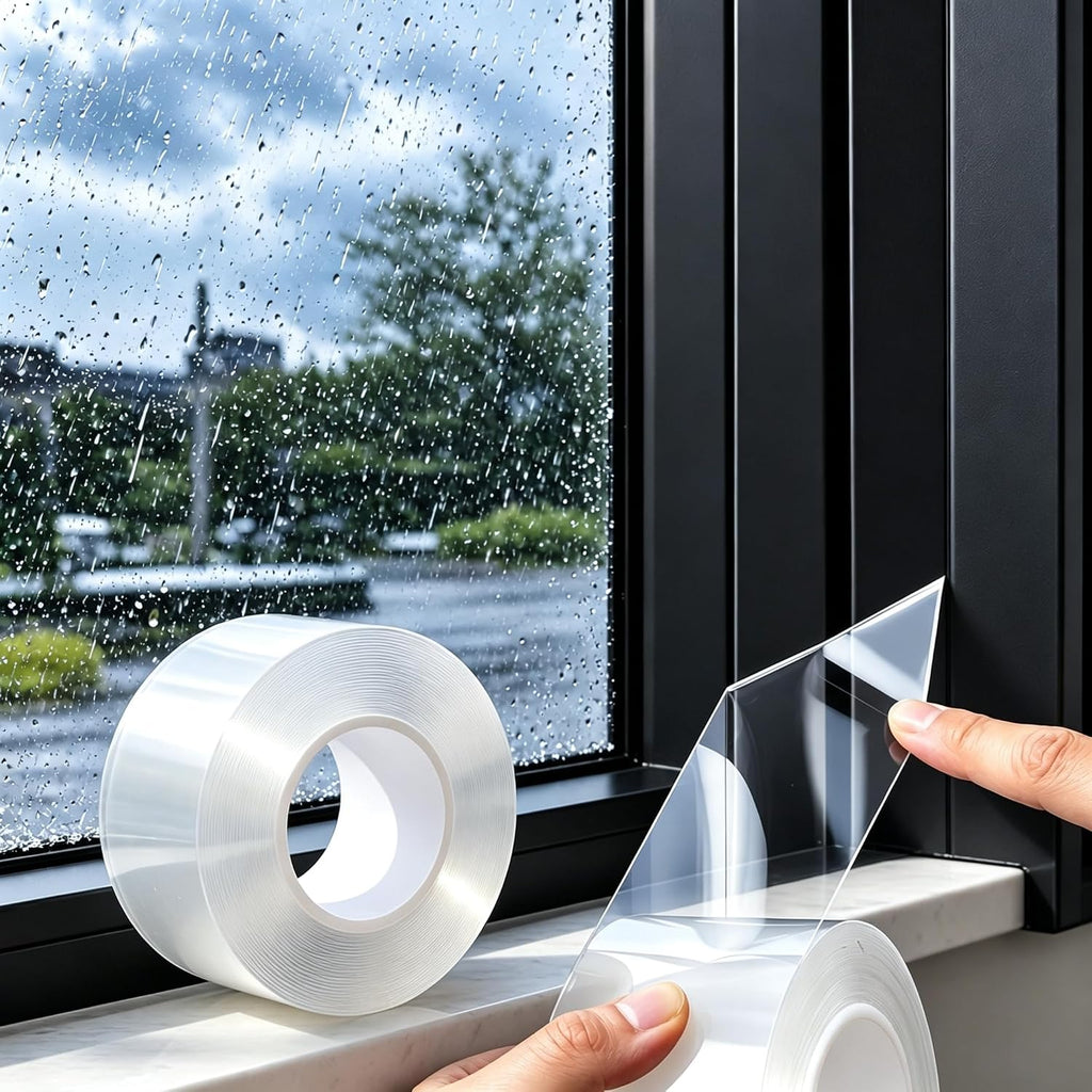 Window Weather Sealing Tape 2" x 66 FT, 20 Mil Thick Clear Duct Tape