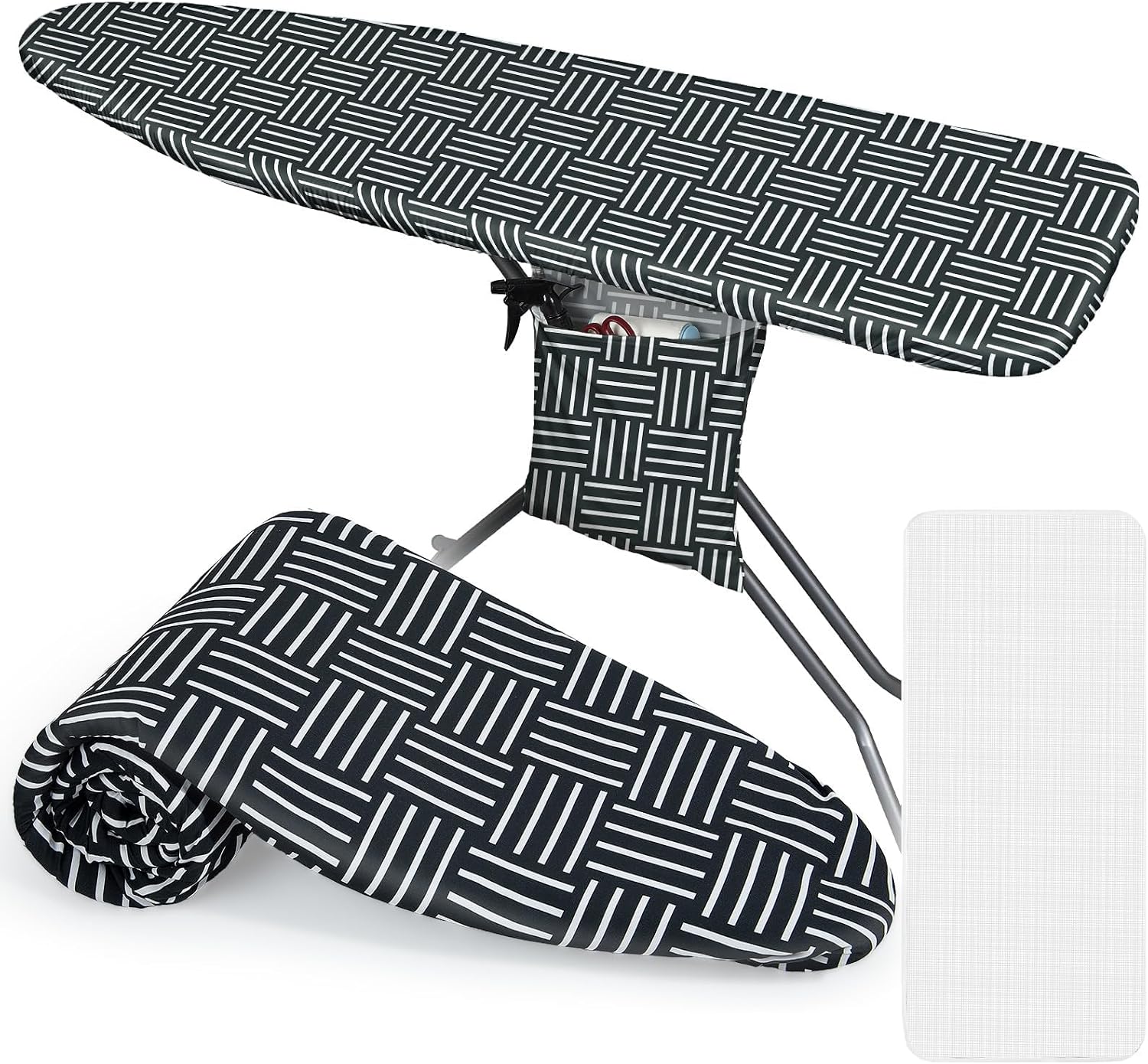 Ironing Board Cover and Pad Extra Thick Iron Board Pad with Heat-Resistant Mesh Padded Iron Board Covers Adjustable