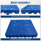 Plastic Pallets, 6 Pack Lightweight Waterproof Floor Pallets,Spliceable Outdoor Breathable Grid Platform for Garage