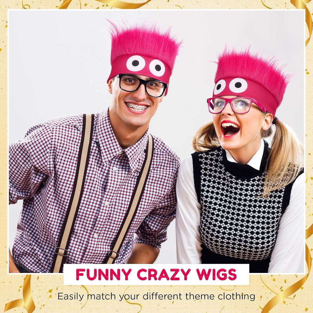 Hairy Headband Crazy Hair Day Fun Wig Hat Costume Accessory for Women Men Spirit Week Halloween Cosplay Sport