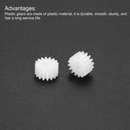 MECCANIXITY 24Pcs Module 0.5 Plastic Gears 16 Teeth 1.75mm ID 5mm White