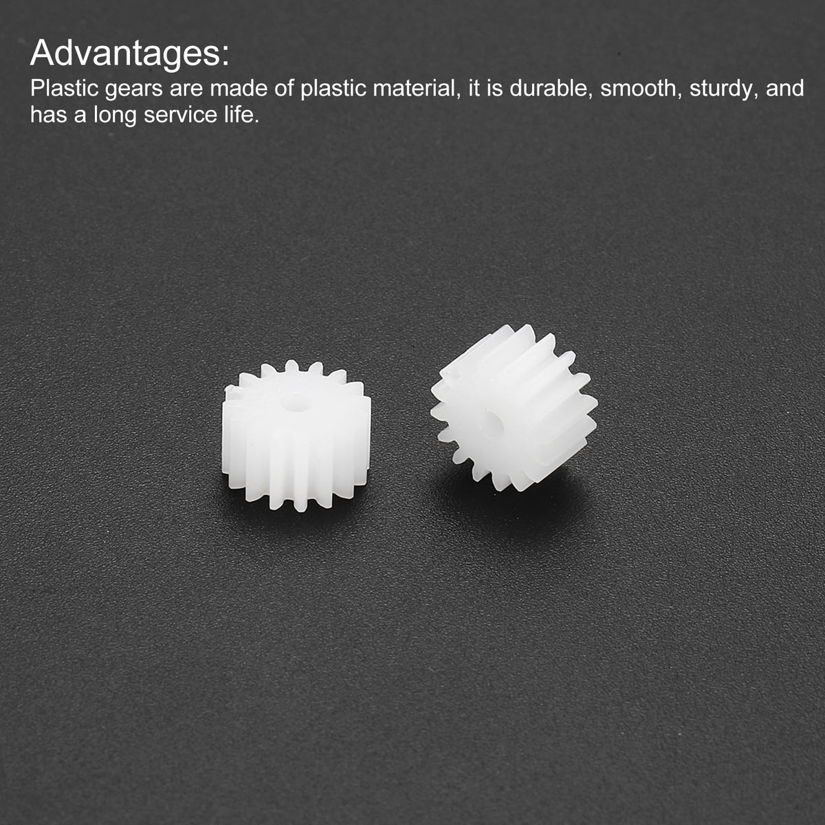 MECCANIXITY 24Pcs Module 0.5 Plastic Gears 16 Teeth 1.75mm ID 5mm White