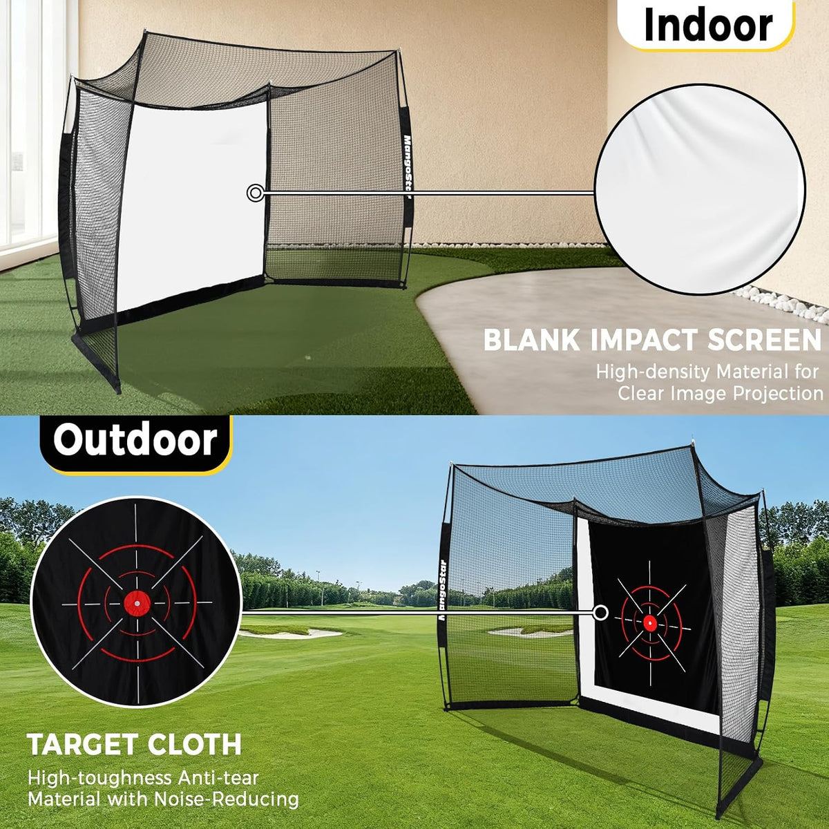 Golf Net, 11x8ft Golf Practice Hitting Net for Indoor Outdoor