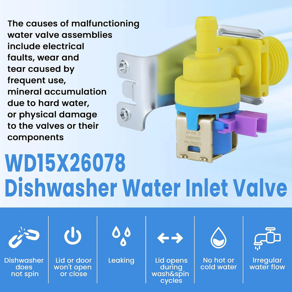 WD15X26078 Dishwasher Water Inlet Valve Compatible for GE Dishwashers