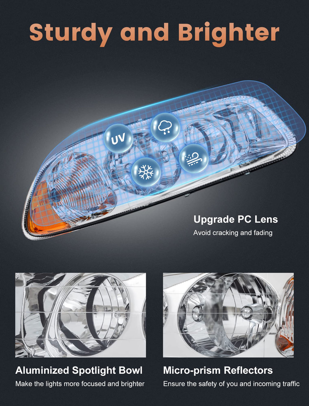 Headlights Assembly for Mack Vision Granite Pinnacle X