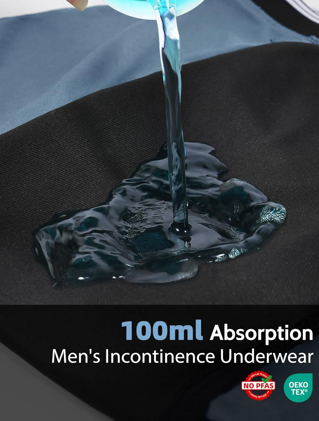 Incontinence Underwear for Men Washable Soft Boxer Briefs 3 Pack