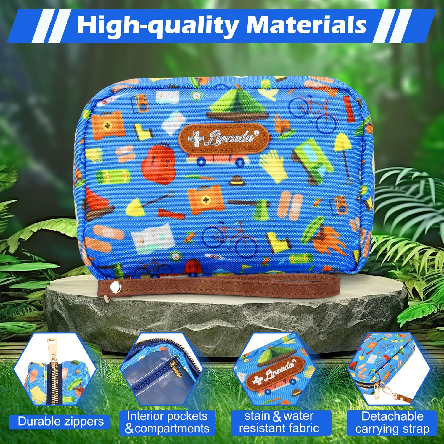 Portable Travel First Aid Kit for Kids and Adults, 143 Pieces All-Purpose Emergency First Aid Kit for Home, Car