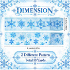 Winter Snowflake Wired Ribbon 2 Rolls, Snowflake Fabric Ribbon