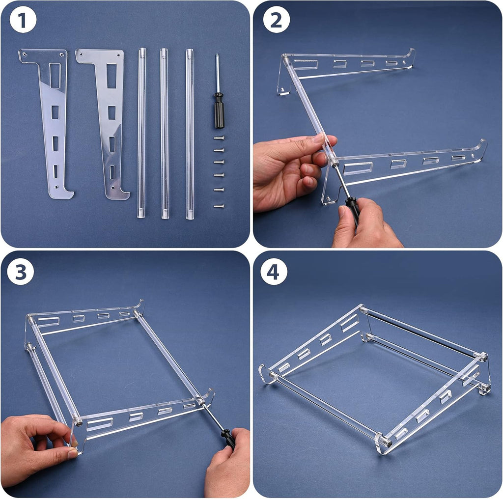 Acrylic Laptop Stand for Desk, Clear Ventilated Computer Stand Holder for Desk, Ergonomic Acrylic Sturdy Laptop Riser