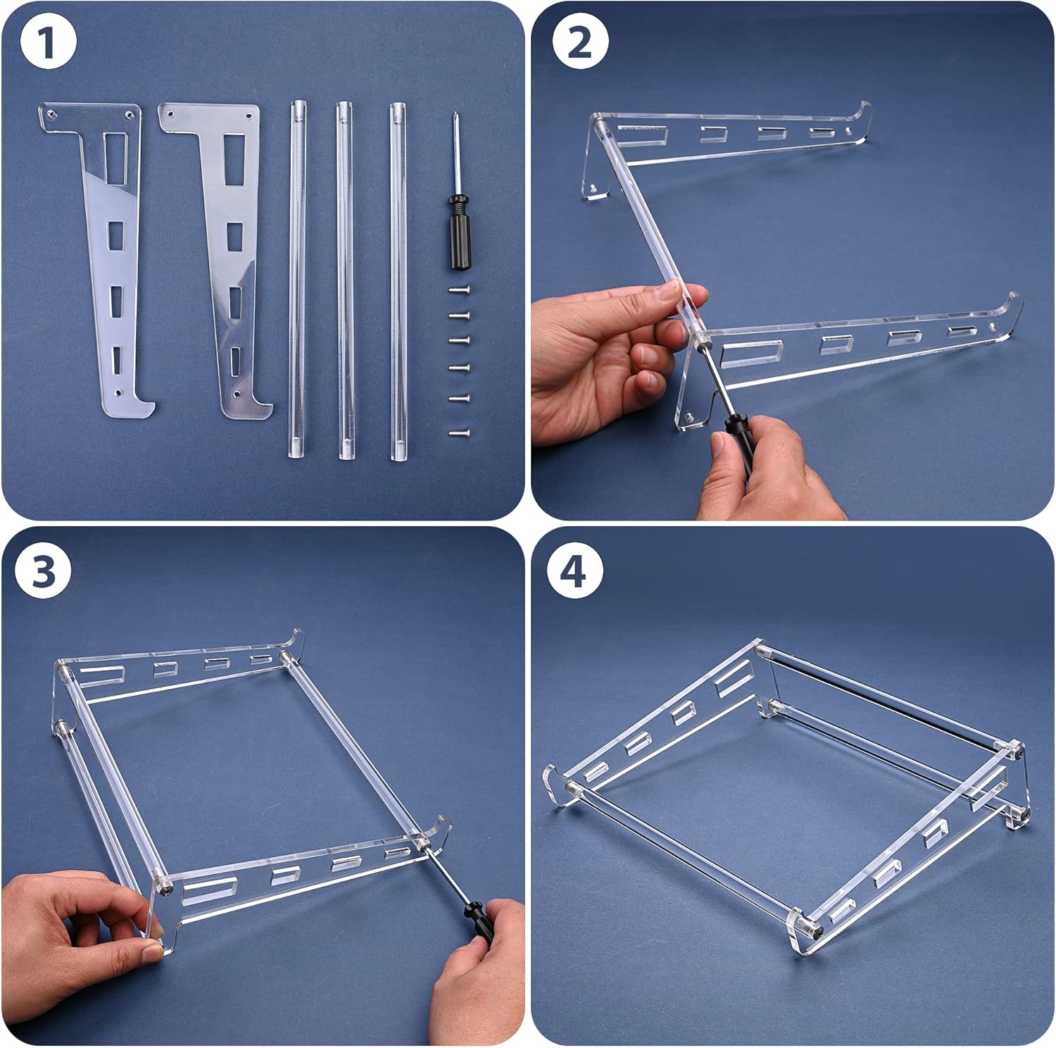 Acrylic Laptop Stand for Desk, Clear Ventilated Computer Stand Holder for Desk, Ergonomic Acrylic Sturdy Laptop Riser