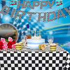 4 Pcs Checkered Tablecloth, Black and White Checkered Table Cloth
