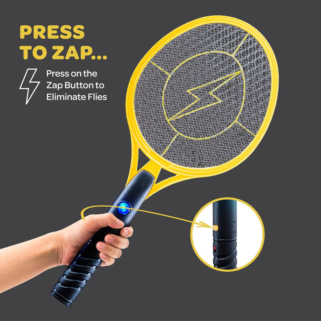 Electric Fly Swatter [Set of 2] Handheld Bug Zapper Racket for Indoor/Outdoor - 4000 Volt Swatter - Instant Bug &