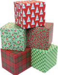 Holiday Shipping Boxes (Pack of 5 - Traditional Patterns - 6"x6"x6")