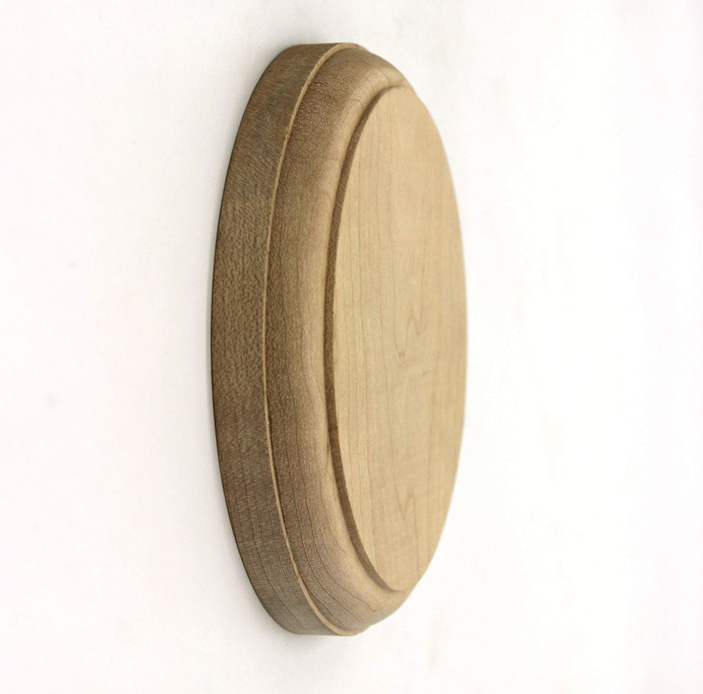 Paint Grade Round Rosette, Solid Hardwood, 4 1/2" x 3/4" Stair Part Fitting