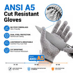 A5 Cut Resistant Gloves, Food Grade Kitchen Safety Gloves