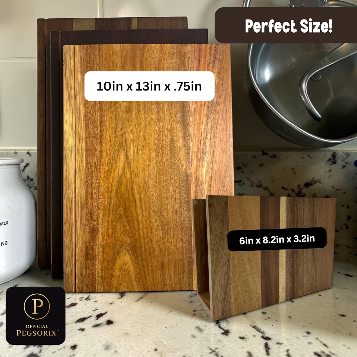 The Cutting Board Library (Original Design) | Decorative Kitchen Board Collection Bundle with Display Stand | Premium