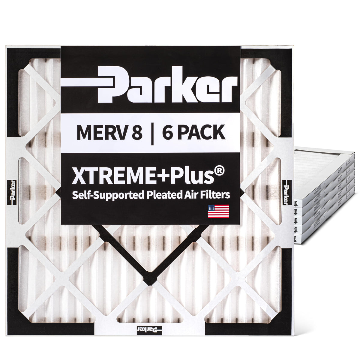Parker 12x12x1 MERV 8 Xtreme Plus Pleated HVAC Air Filter. 6 Pack