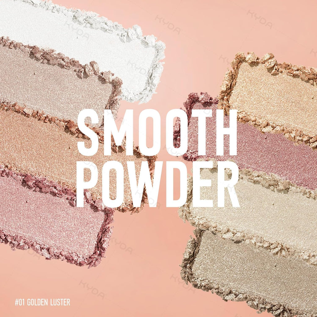 8 Colors Baked Powder Palette, Mulitiuse Baked Powder for Eyeshadow Highlighter Contour, Lightweight Blendable