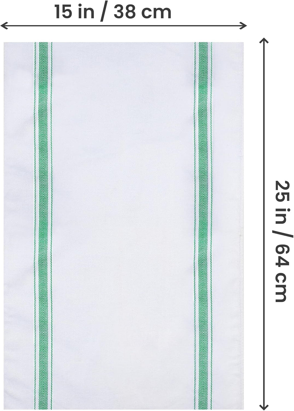 Green Dish Towels [12 Pack - 15 x 25 Inches] 100% Ring Spun Cotton Highly Absorbent & Reusable Cleaning Bar, Tea