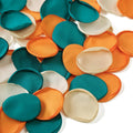 400pcs Silk Rose Petals Orange Green Flower Petals for Wedding, Flower Girl Basket, Aisle Runner, Romantic Dinner