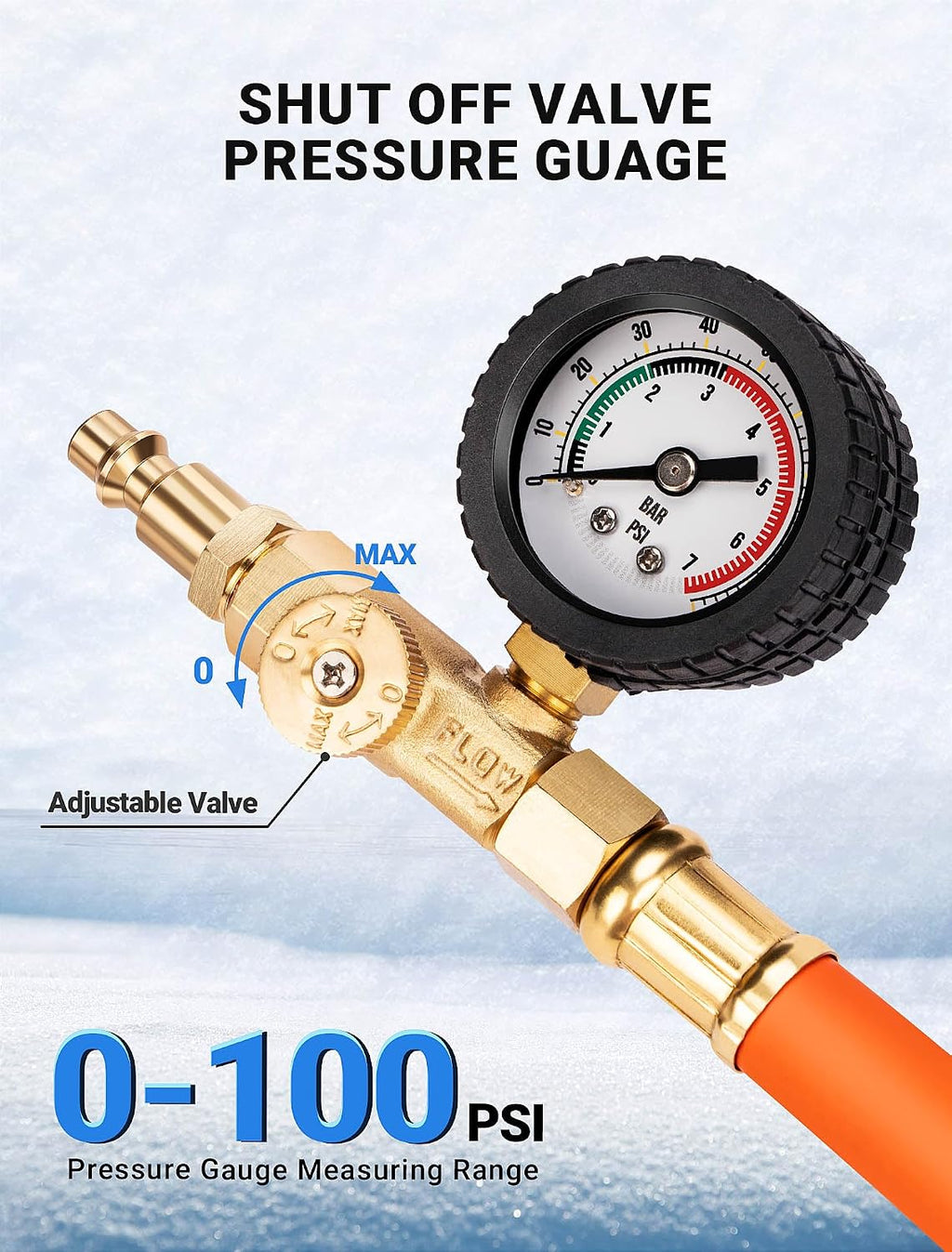 EVOULTES Brass RV Winterizing Kit with Pressure Gauge & Hose