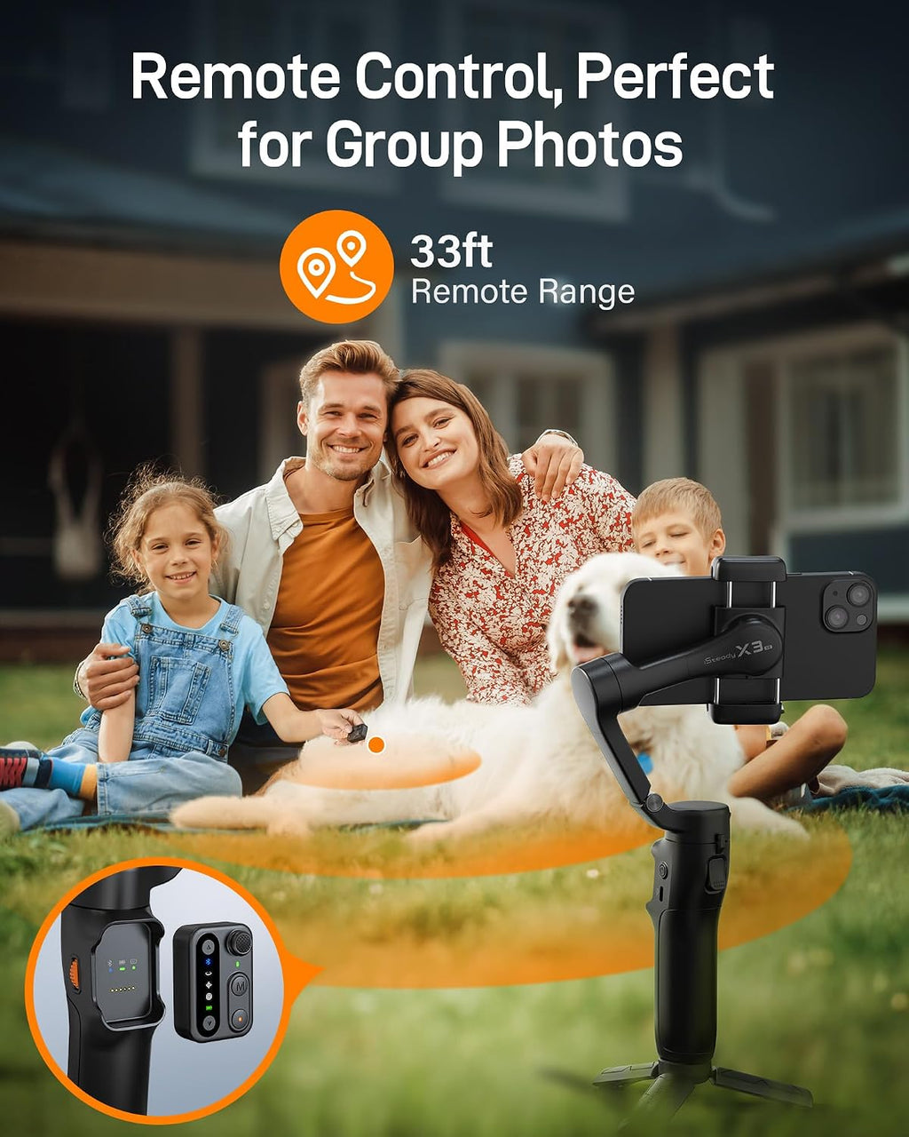 iSteady X3 SE 3-Axis Gimbal Stabilizer for iPhone & Android, Black | Detachable Remote, iSteady 8.0, Foldable 0.79lb